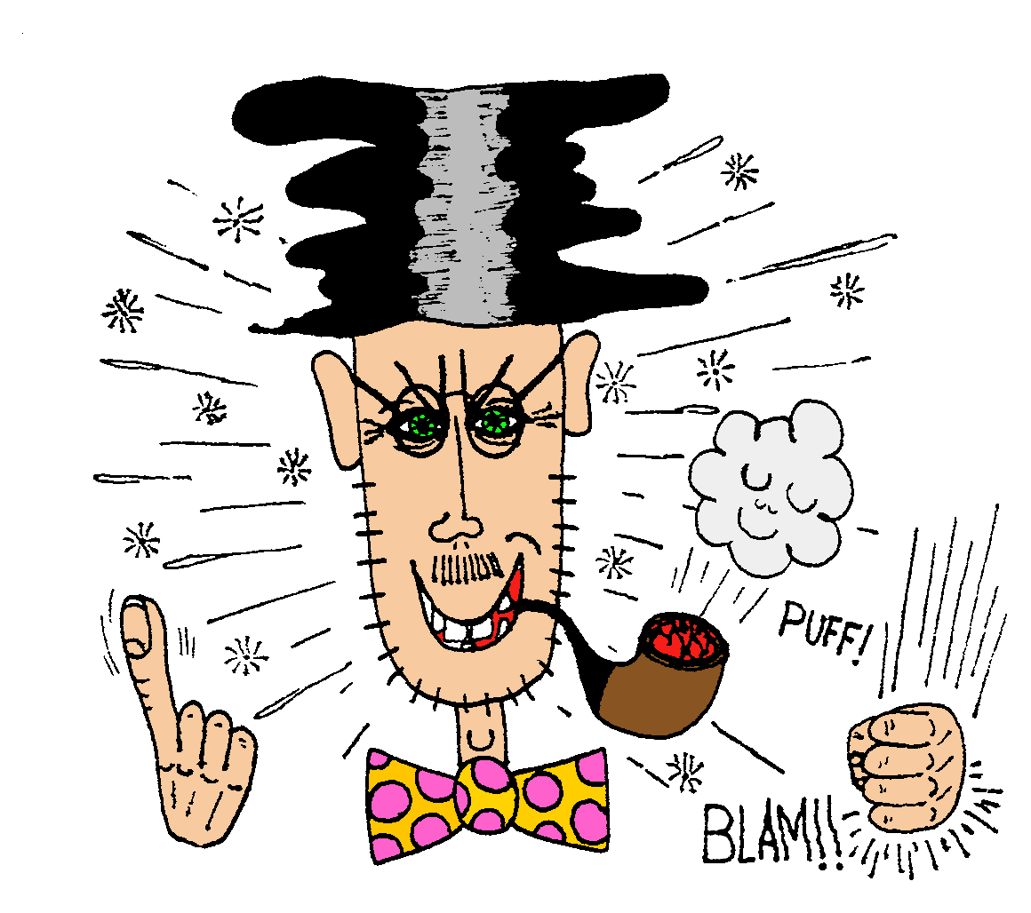 Dessin d'un savant fou
