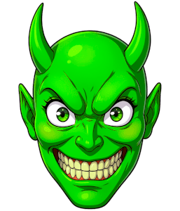 Dessin humoristique représentant un diable vert