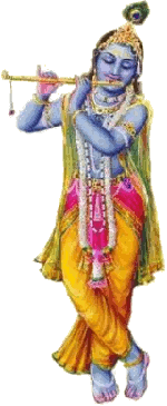 Krishna joue de la flûte